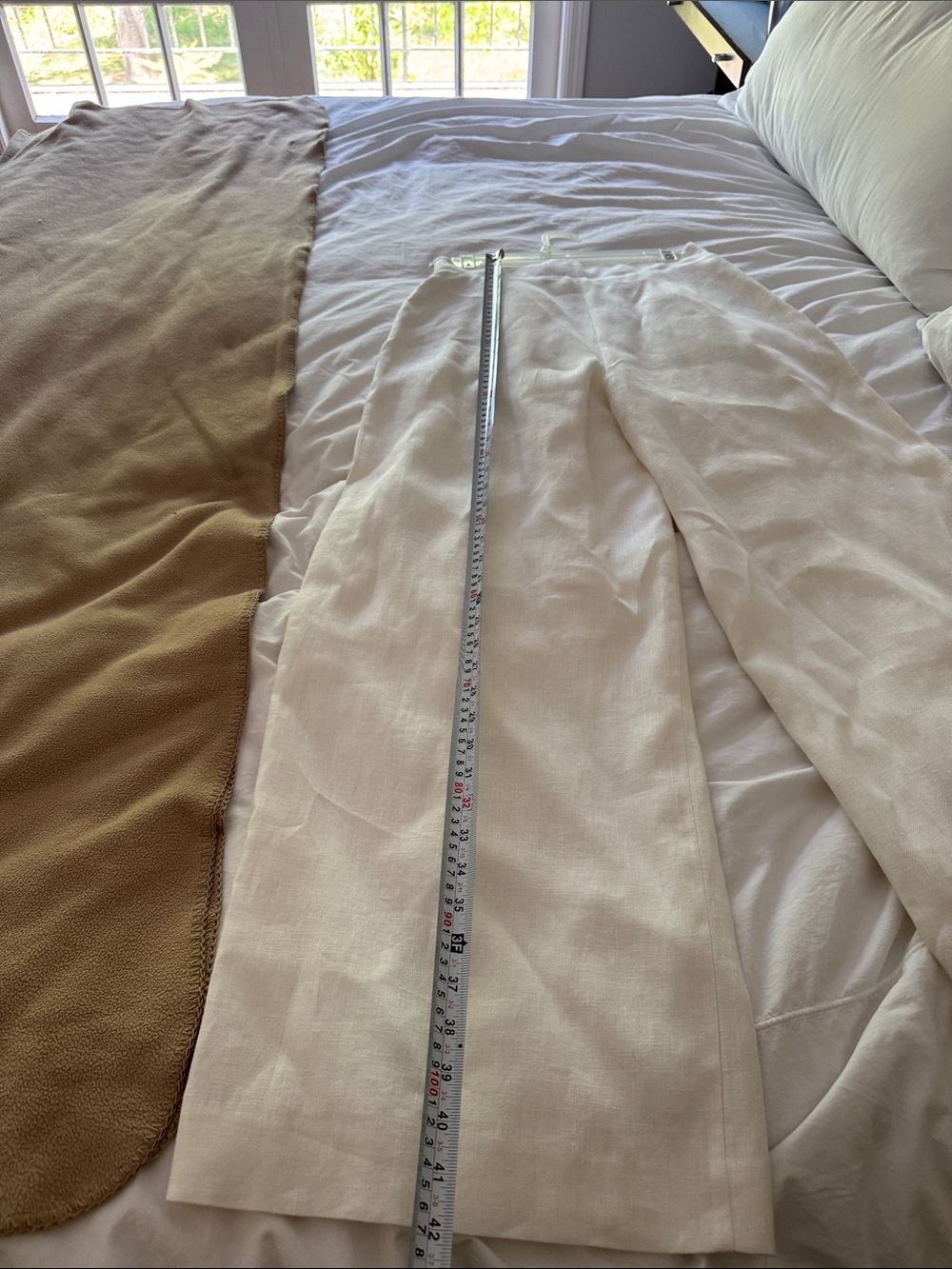 Women's White Linen Wide-Leg Pants size 4 excellent condition. - Picture 5 of 9